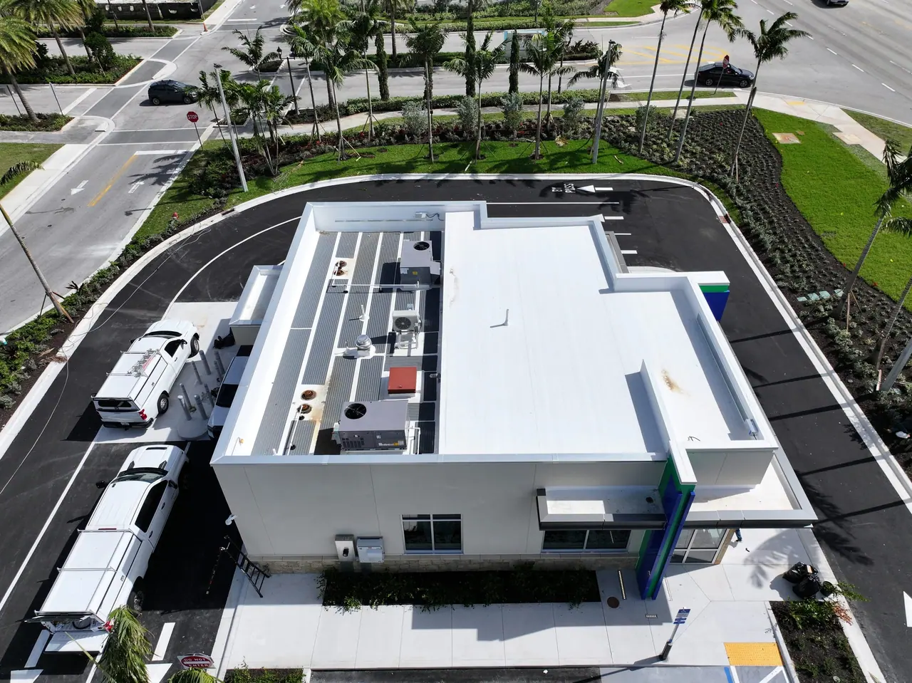 Commercial flat roofing project in South Florida