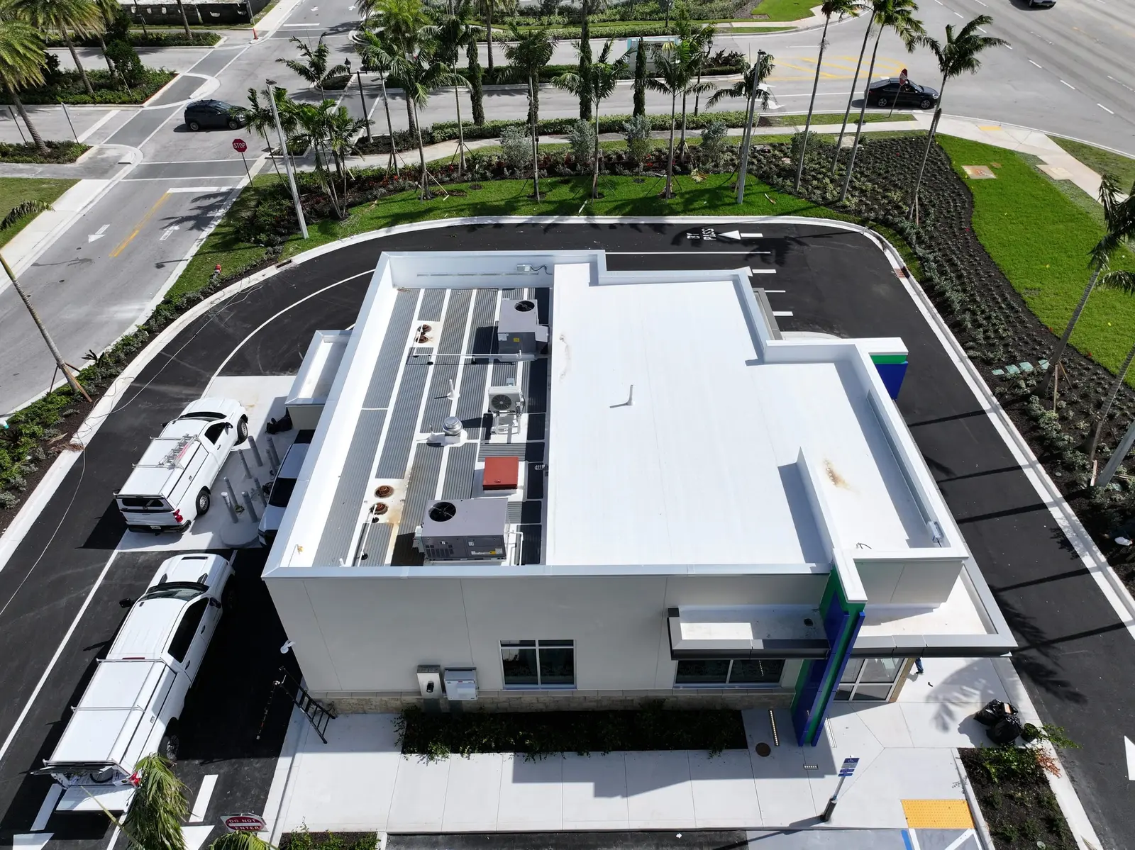Commercial flat roofing project in South Florida