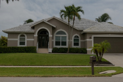 Typical private home at an affluent residential area on Marco Island, Florida.